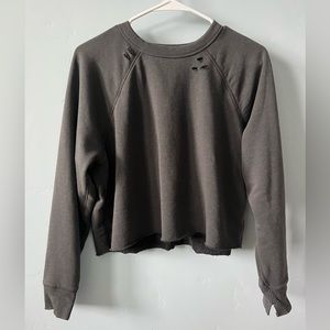 aerie distressed cropped sweater